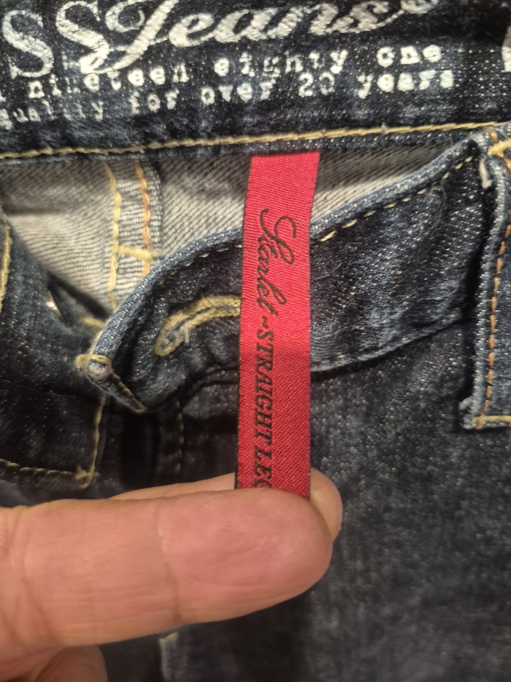 GUESS Dark Blue Slim Straight Men’s Jeans Size 32 Like New Condition - Picture 3 of 5